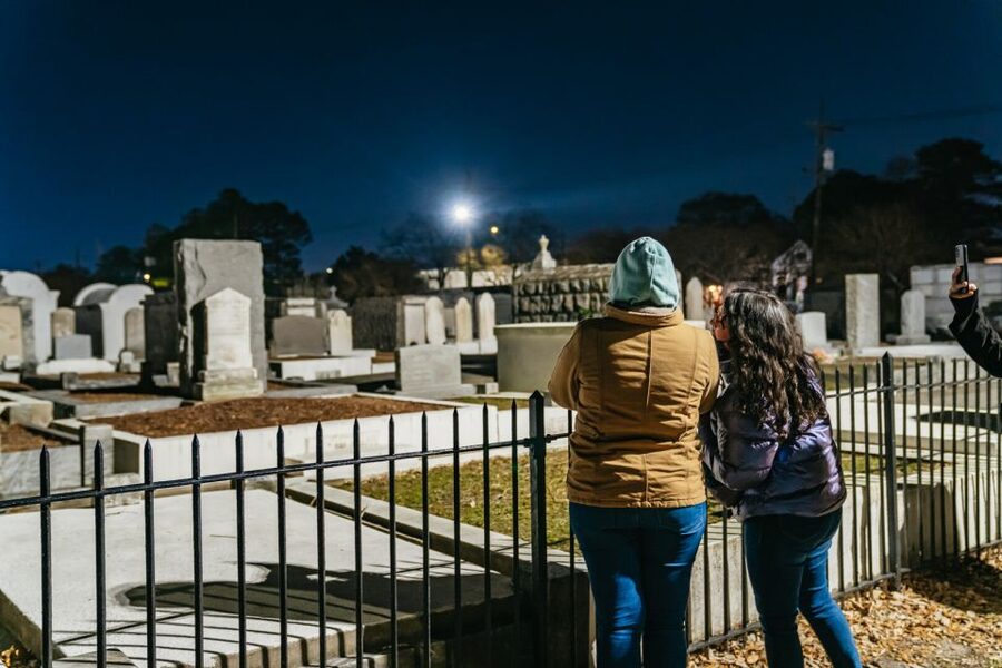 New Orleans: Cemetery Bus Tour At Dark with Exclusive Access - St. Patrick Cemetery No. 1, Mid-City, and St. Louis Cathedral from the bus