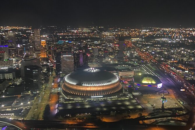 New Orleans City Lights Night Helicopter Tour - French Quarter at night: Jackson Square and St. Louis Cathedral