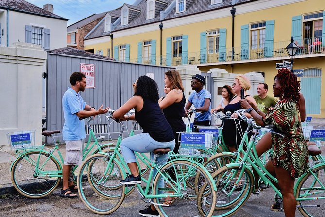 New Orleans Heart of the City Bicycle Tour - Flambeaux meetup, bike fitting, and the safety briefing that actually matters