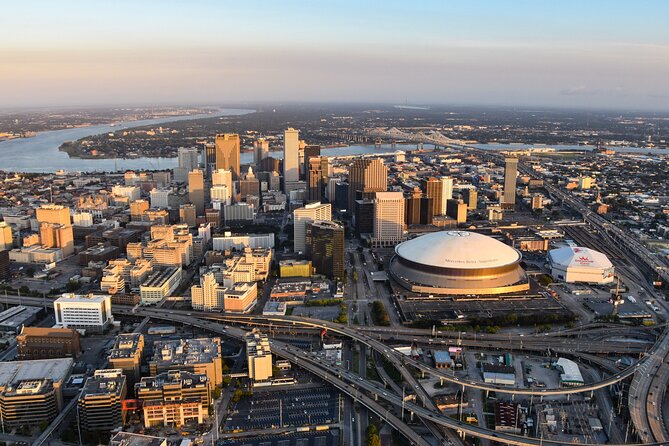 New Orleans Helicopter City Tour - Mississippi River Flyover: The City’s Big Backdrop